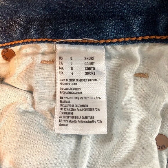 AE, Distressed Skinny Jeans, Size 0 Short - Picture 3 of 3